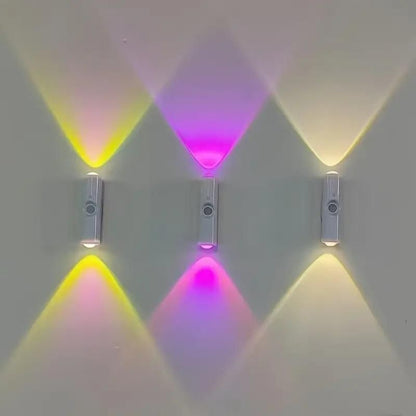 Up & Down Lit Hill Shape Sensor LED Wall Lights 1 unit, USB Rechargeable Battery